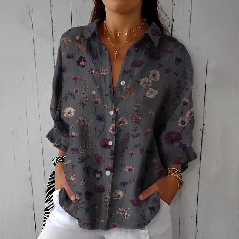 Colette™ | Vintage Floral Cotton Blouse