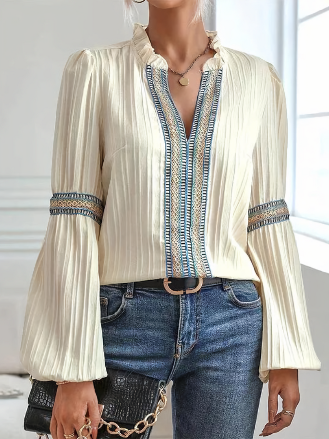 Julia™ | Stunning V-Neck Blouse