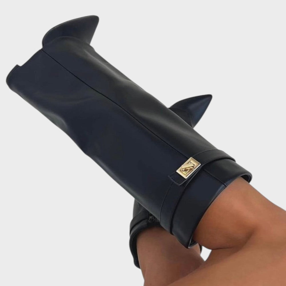 Women's High Leather Boots in Black or Brown