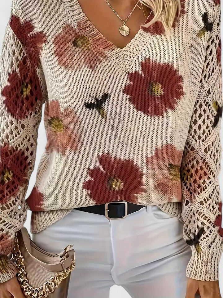 Cynthia | Elegant sweater with floral pattern
