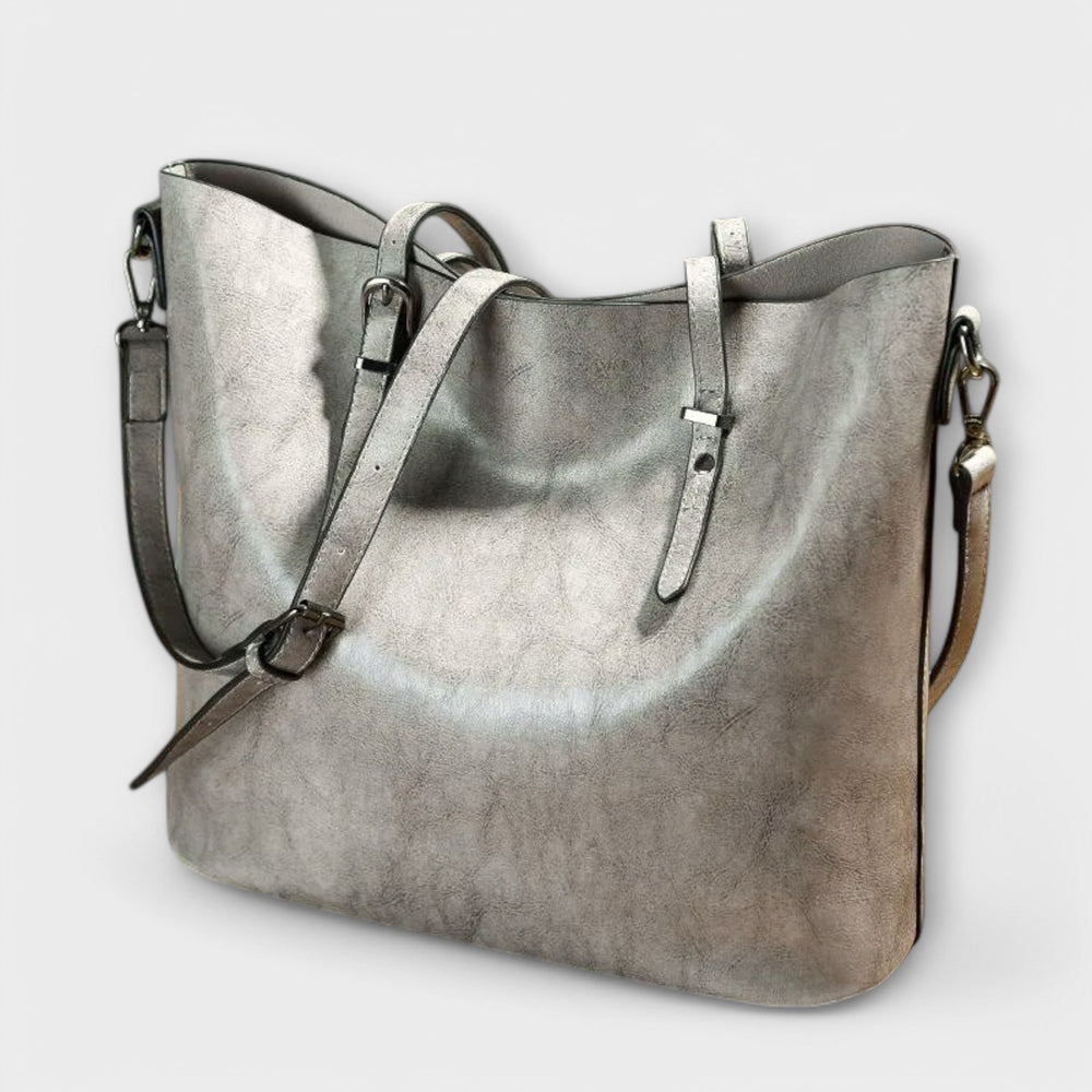 Women's Vintage Shoulder Bag in Burgundy and Gray