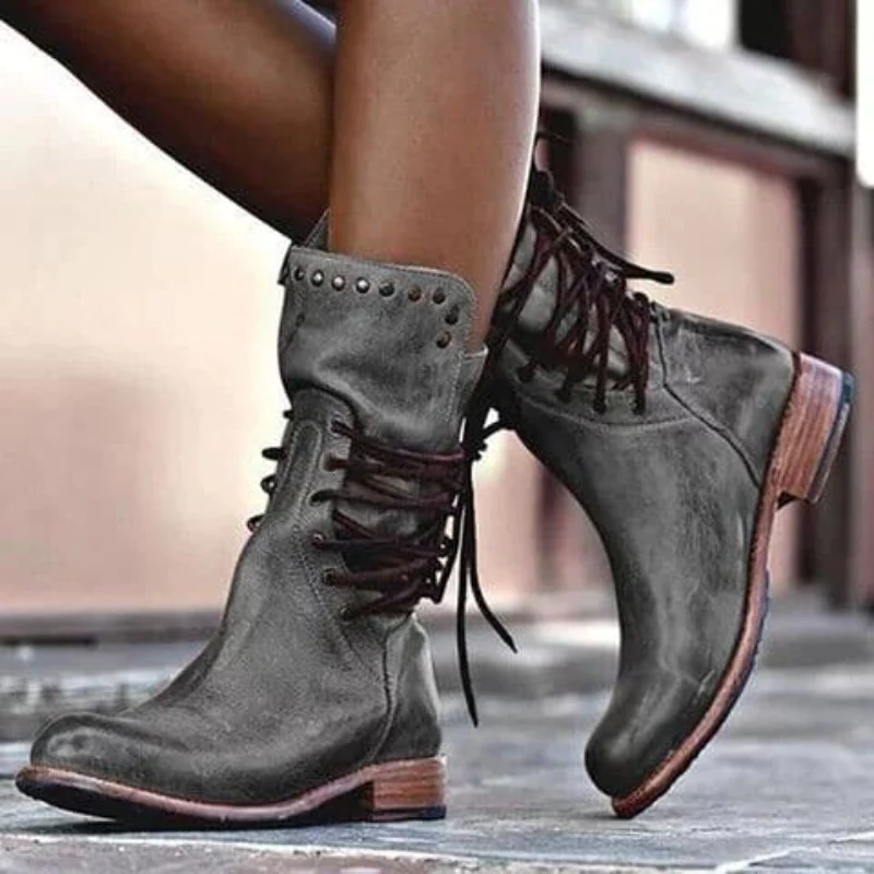 Maura™ | Leather Lace-Up Boots