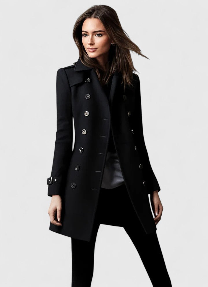 Women's Elegant Coat in Blue, Green, Black or Red