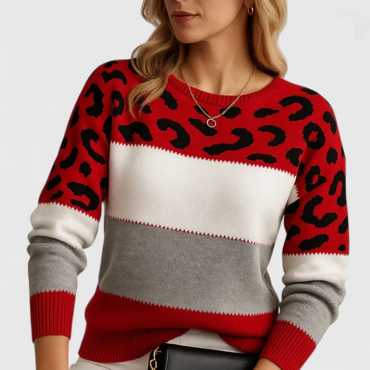 Women's Elegant Sweater in Gray, Pink or Red