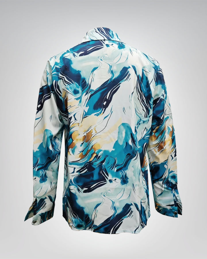 Linda™ | Elegant Marble Print Blouse