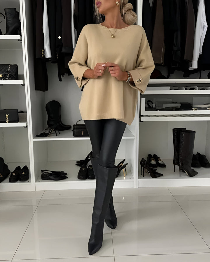 Sandra | Round Neck Knitted Sweater