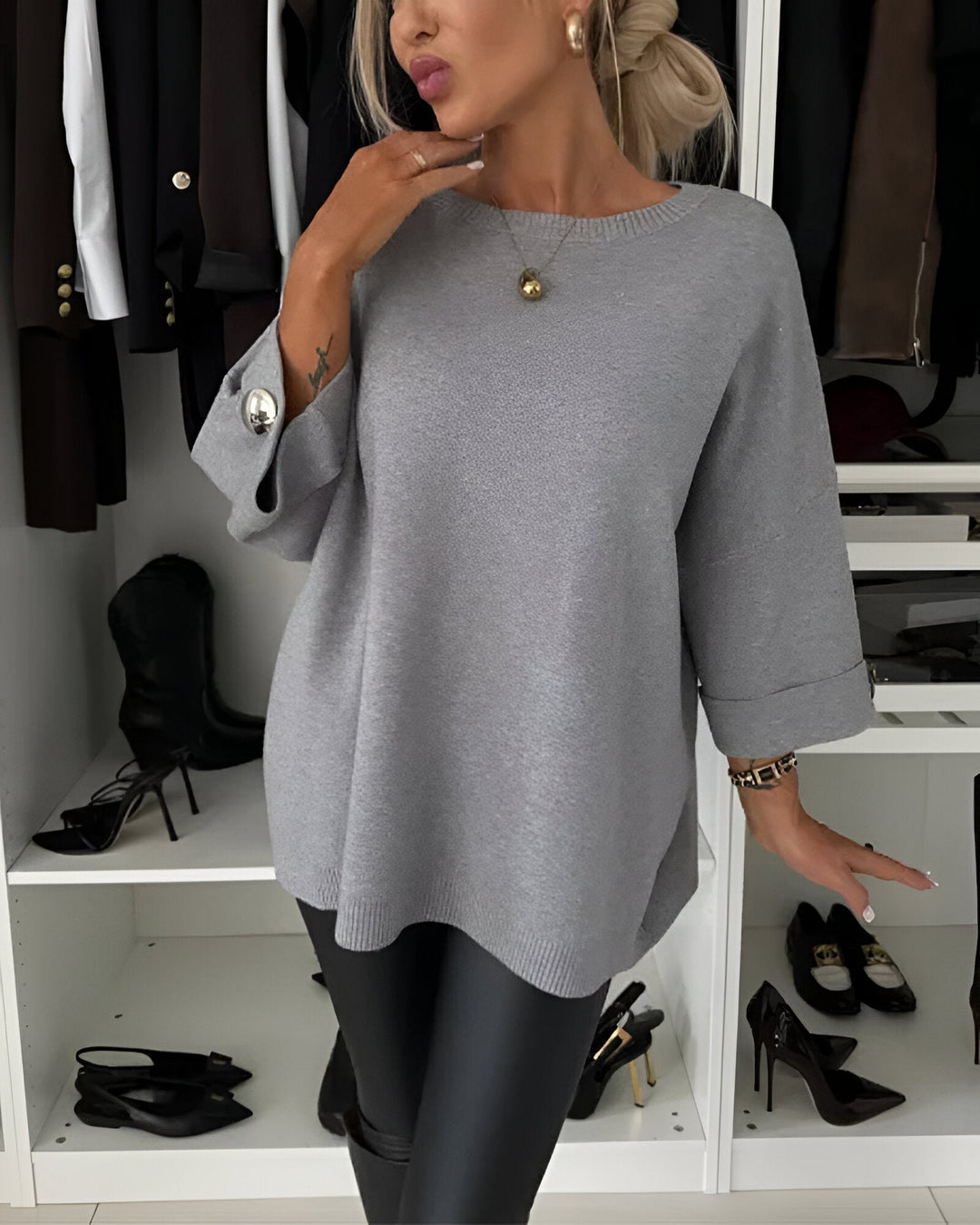 Sandra | Round Neck Knitted Sweater