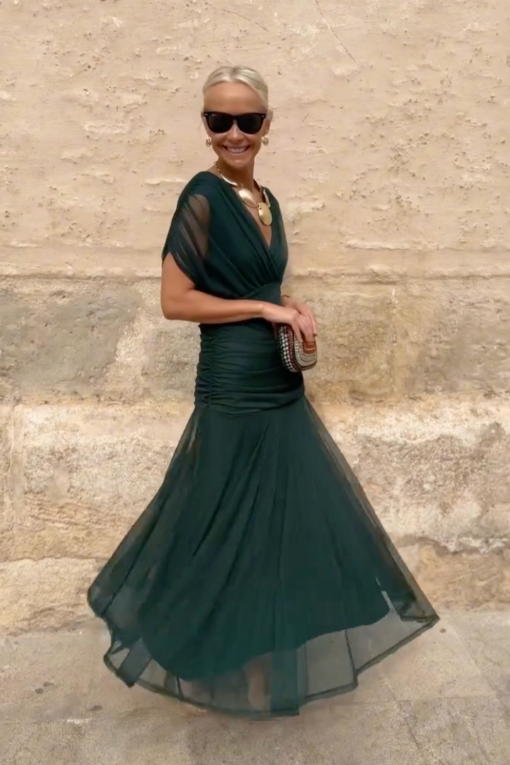 Deborah™ | V-Neck Party Maxi Dress