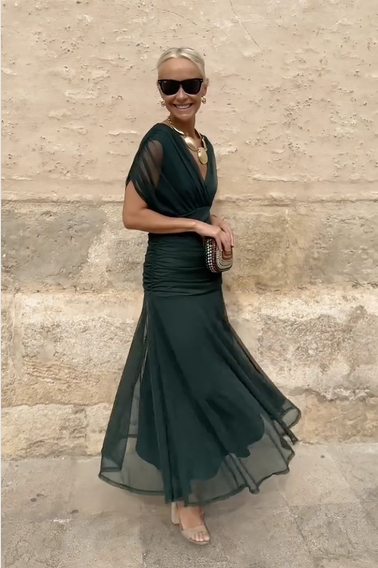 Deborah™ | V-Neck Party Maxi Dress