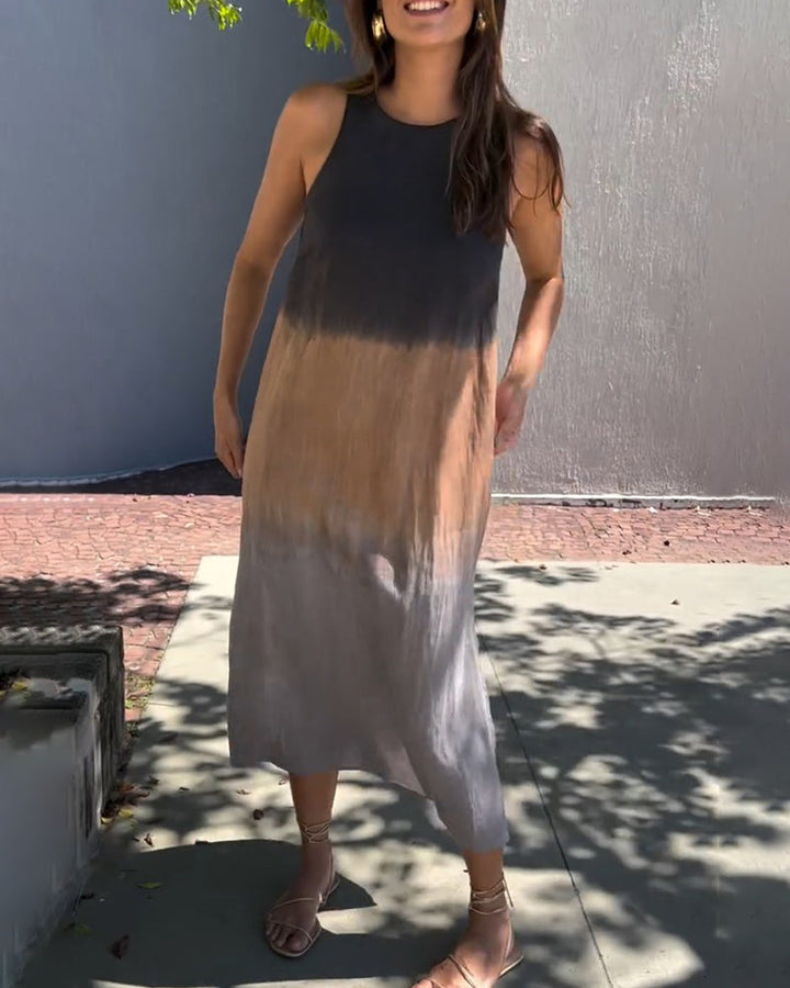 Carys - Sleeveless Round Neck Gradient Dress