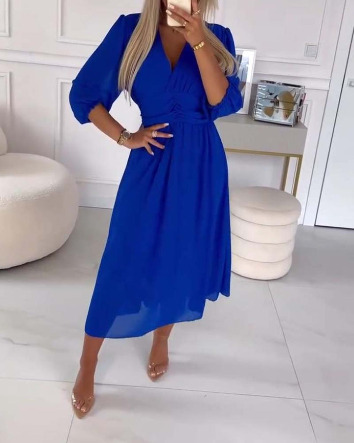 Elodie - Elegant Waist-Cinch Midi Dress
