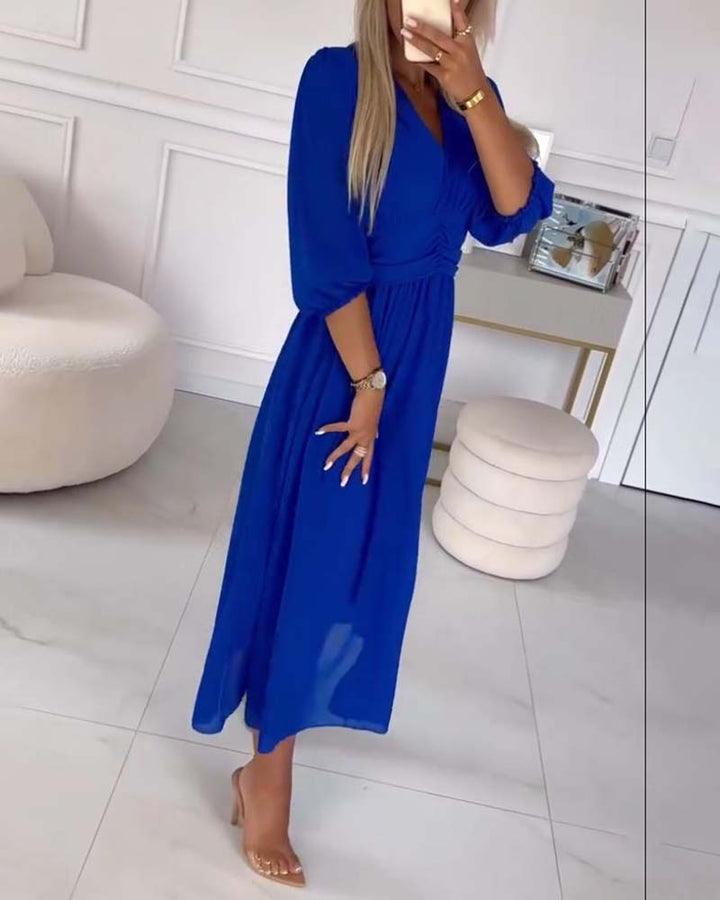 Elodie - Elegant Waist-Cinch Midi Dress