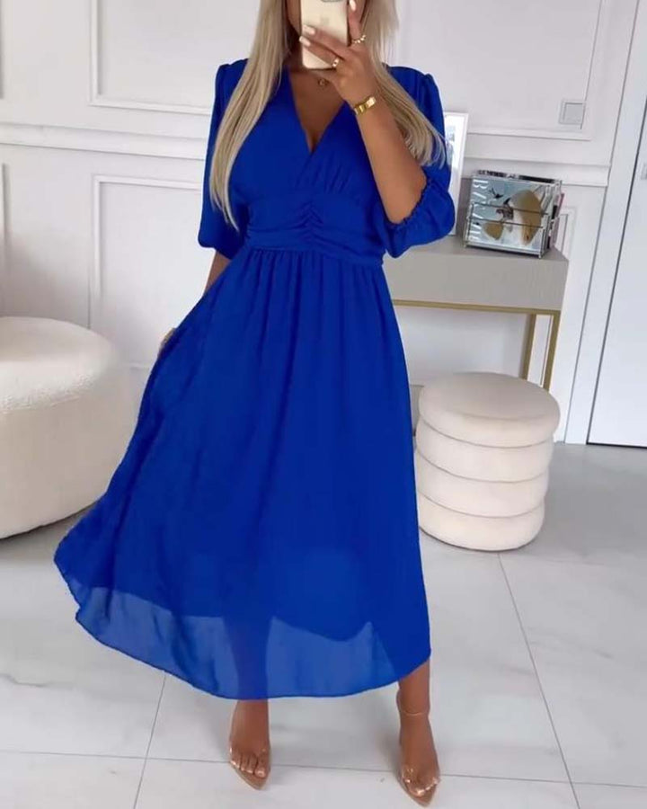 Elodie - Elegant Waist-Cinch Midi Dress