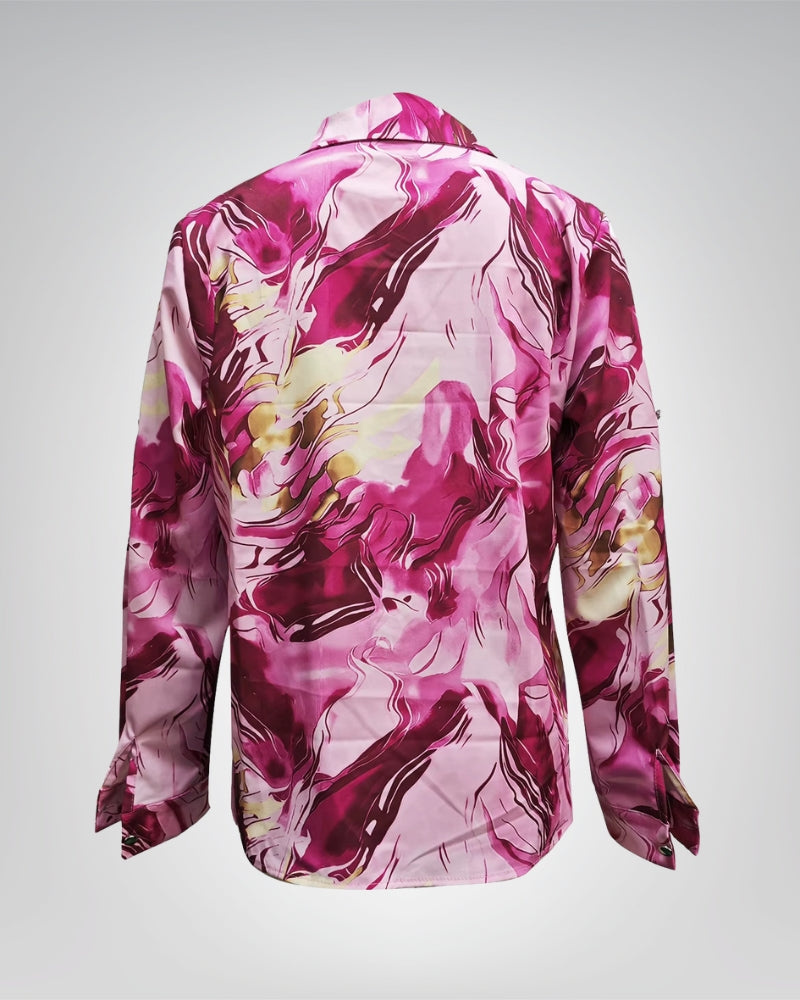 Linda™ | Elegant Marble Print Blouse