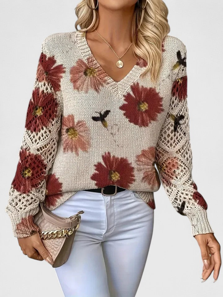 Cynthia | Elegant sweater with floral pattern