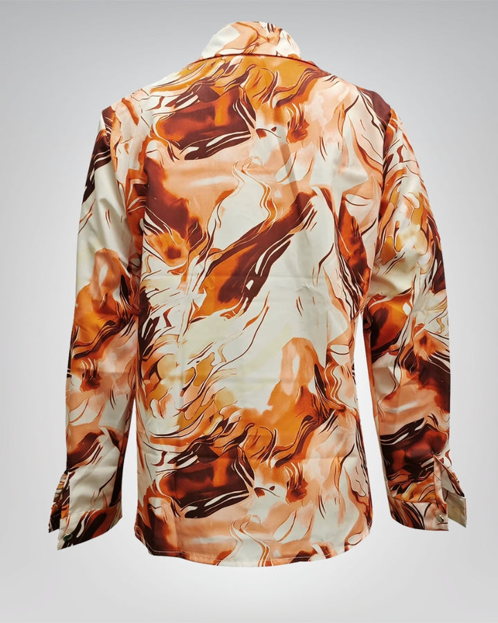 Linda™ | Elegant Marble Print Blouse