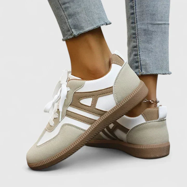 Women's Comfort Sneakers in Khaki and White