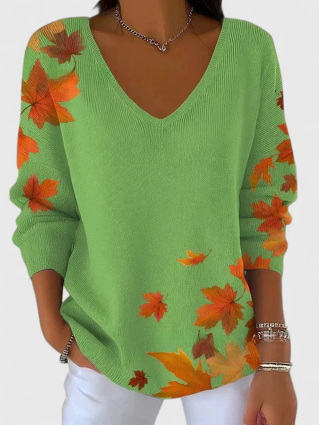 Women's Elegant V-Neck Sweater in Three Colors