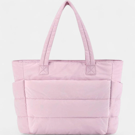 LILY | Cute Puffer Tote Bag with Laptop Compartment &amp; Flower Print