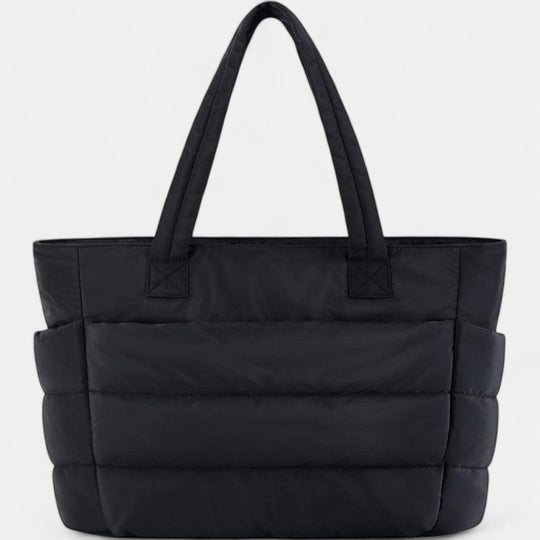 LILY | Cute Puffer Tote Bag with Laptop Compartment &amp; Flower Print