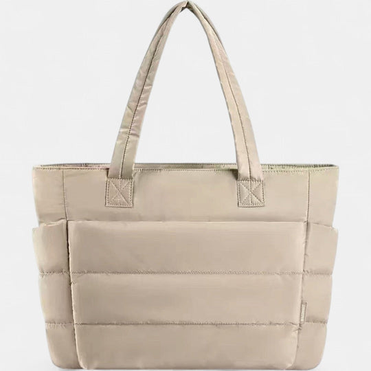 LILY | Cute Puffer Tote Bag with Laptop Compartment &amp; Flower Print