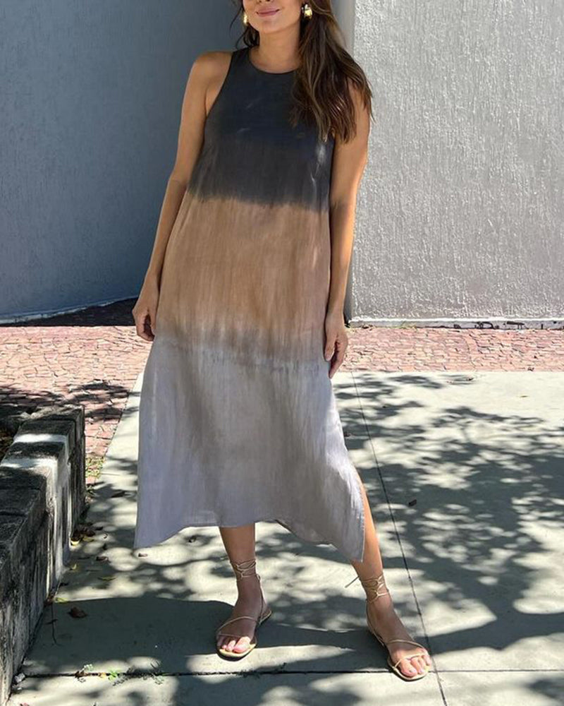 Carys - Sleeveless Round Neck Gradient Dress