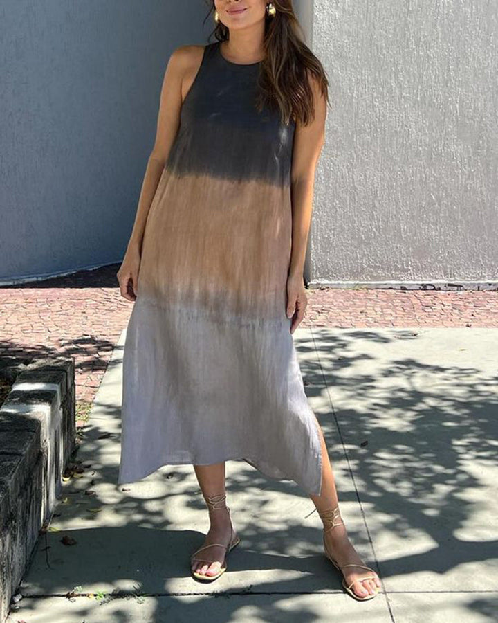 Carys - Sleeveless Round Neck Gradient Dress