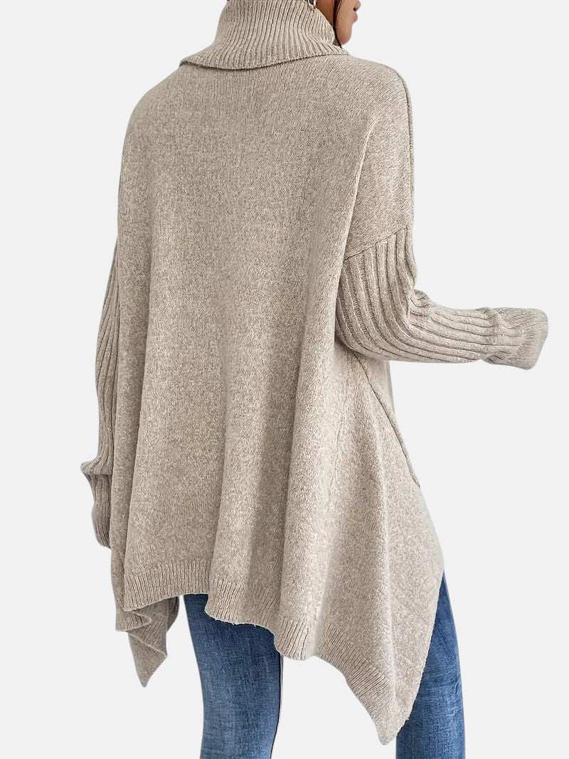 Women's Long Turtleneck Sweater in Five Colors