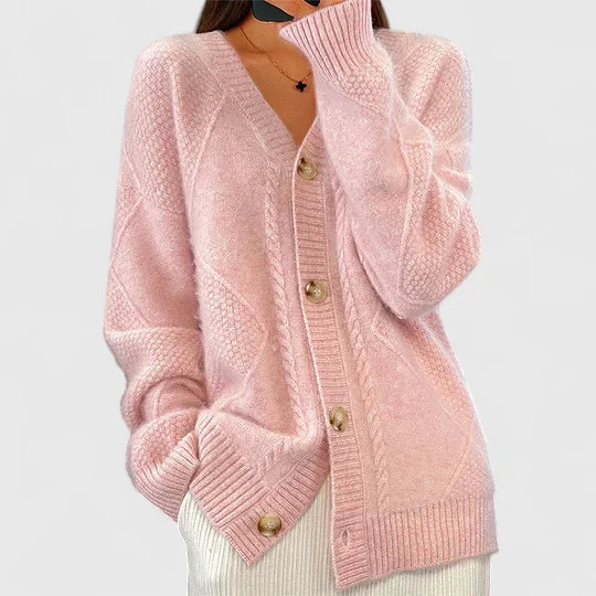 Women's Cardigan in Red, Apricot, Khaki or Pink