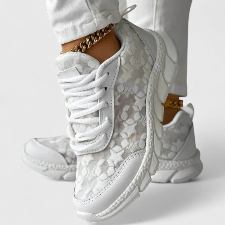 Women's Comfortable Sneakers in White, US 5-11