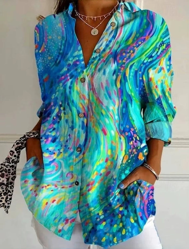 Laureen™ | Artistic Color Flow Blouse