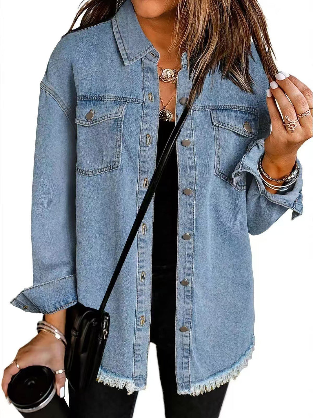 Jolien™ | Long Sleeve Denim Jacket With Pockets