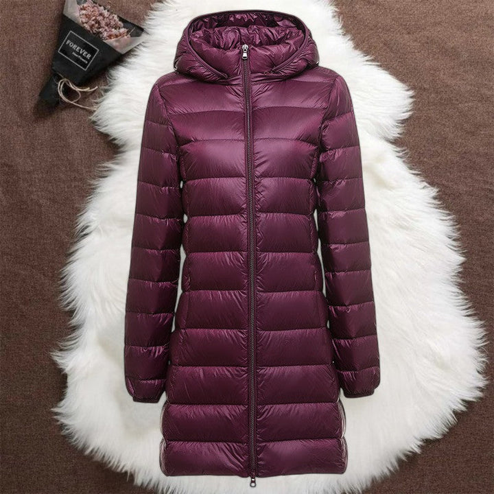 Astrid™ | Elegant Wine Red Long Jacket