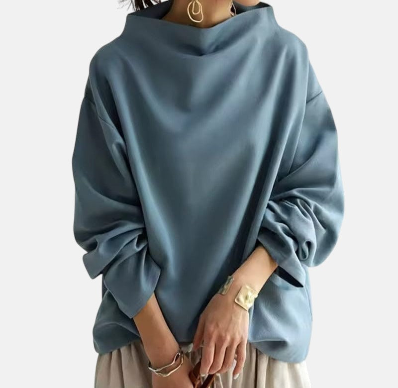 Women's High Neck Sweater in Black, Blue or White