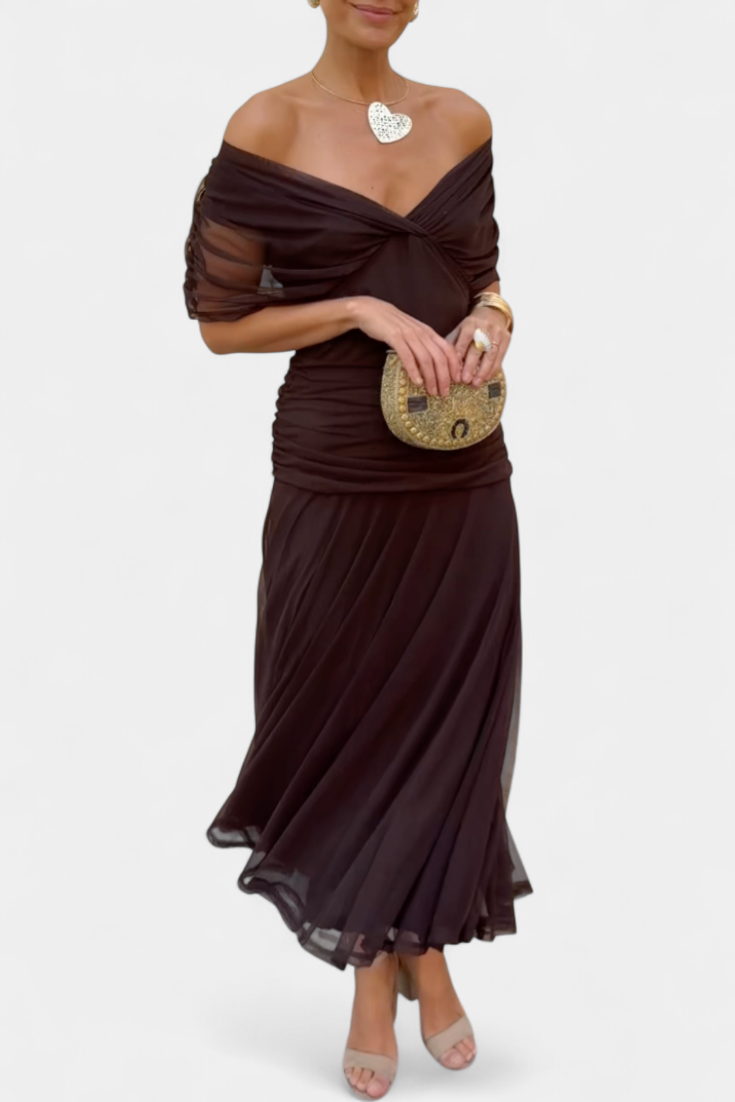Dawn™ | Long Floral V-Neck Dress