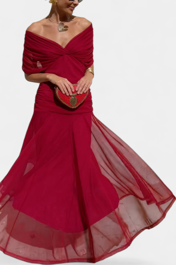 Dawn™ | Long Floral V-Neck Dress