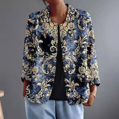Nolwen | Baroque Scrollwork Open Shirt Blouse