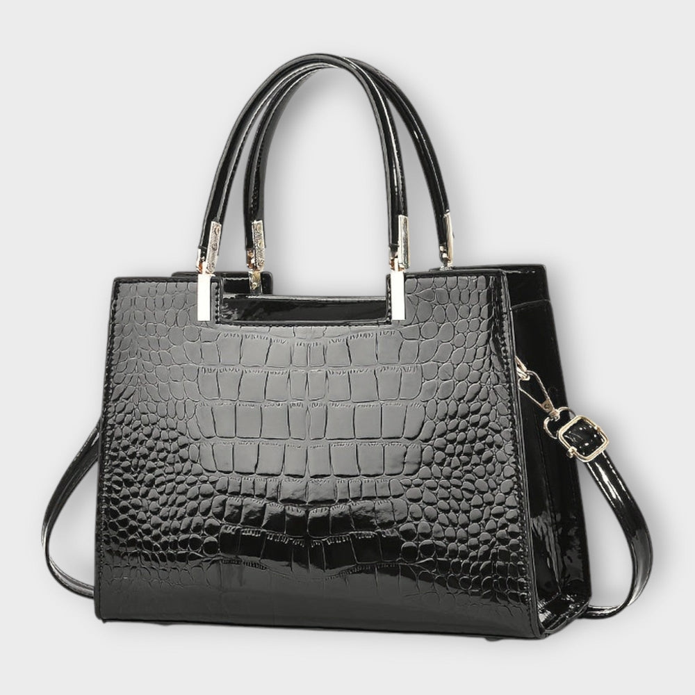 Women's Glossy Crocodile Pattern Handbag