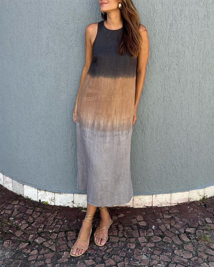 Carys - Sleeveless Round Neck Gradient Dress