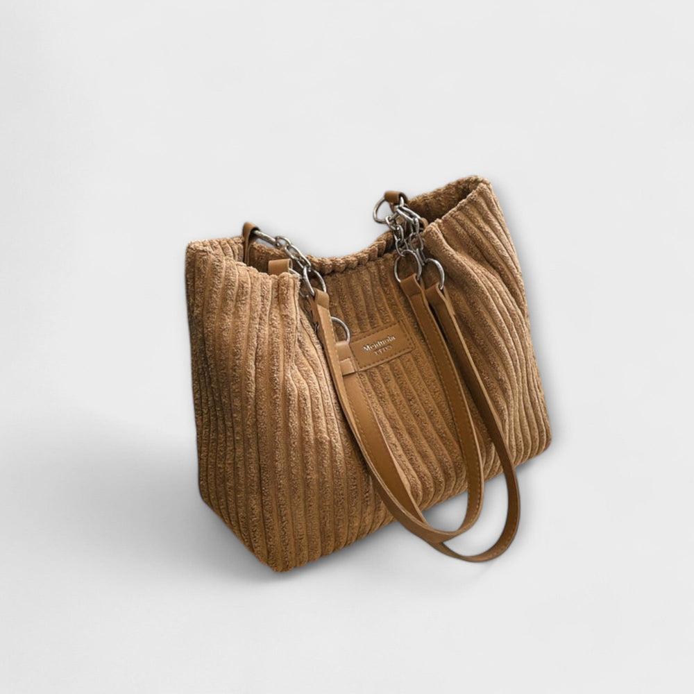 Women's Soft Cord Shoulder Bag