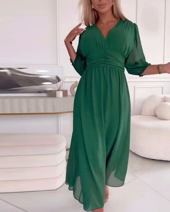 Elodie - Elegant Waist-Cinch Midi Dress