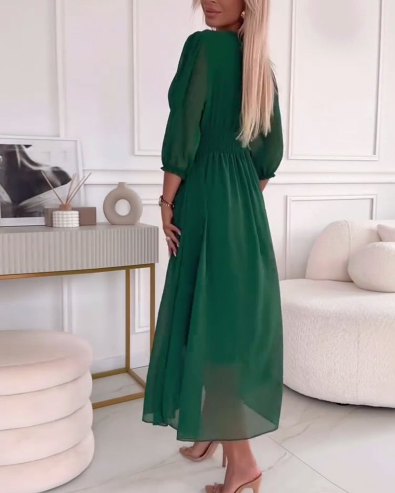Elodie - Elegant Waist-Cinch Midi Dress