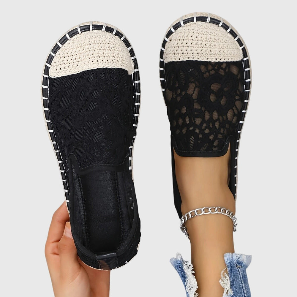 Women's Breathable Moccasins in Beige and Black