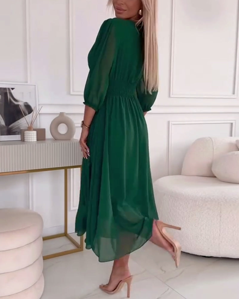 Elodie - Elegant Waist-Cinch Midi Dress