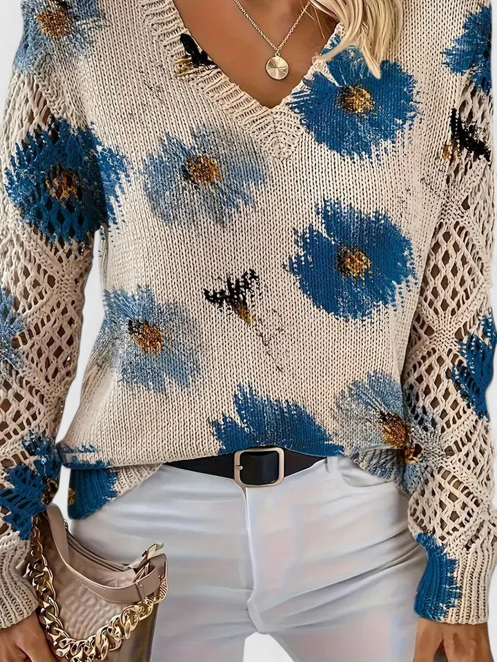 Cynthia | Elegant sweater with floral pattern