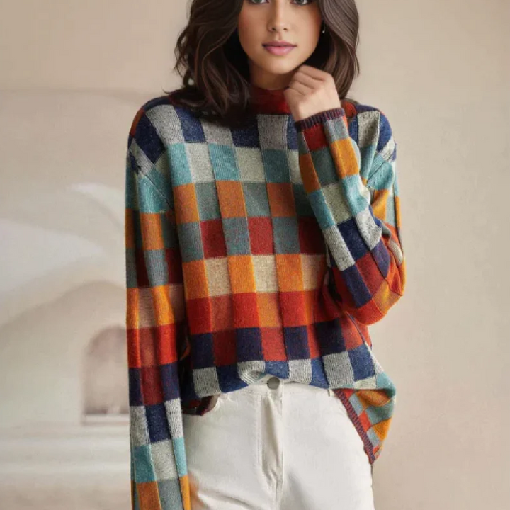 Clara™ | Checkered Statement Sweater