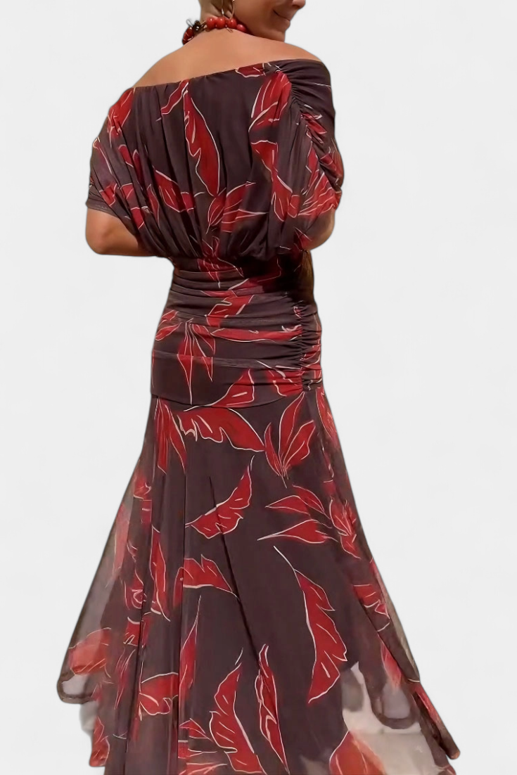 Dawn™ | Long Floral V-Neck Dress