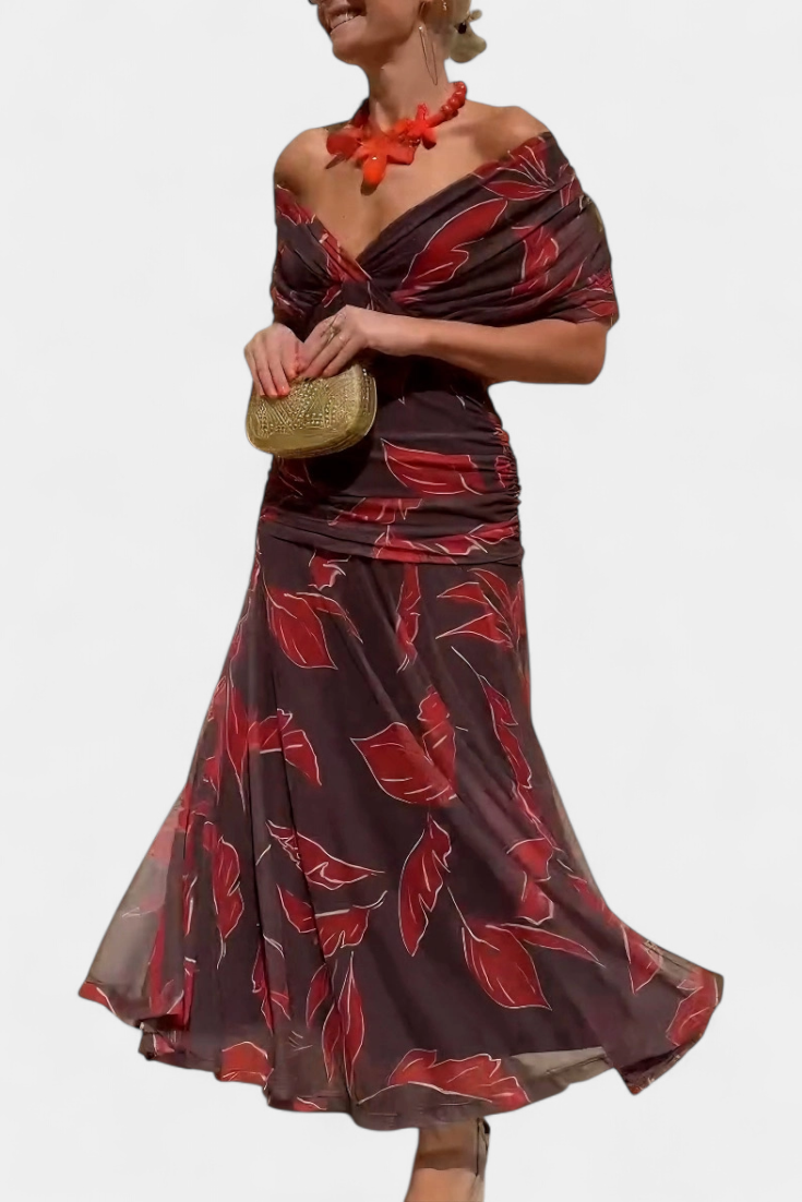 Dawn™ | Long Floral V-Neck Dress