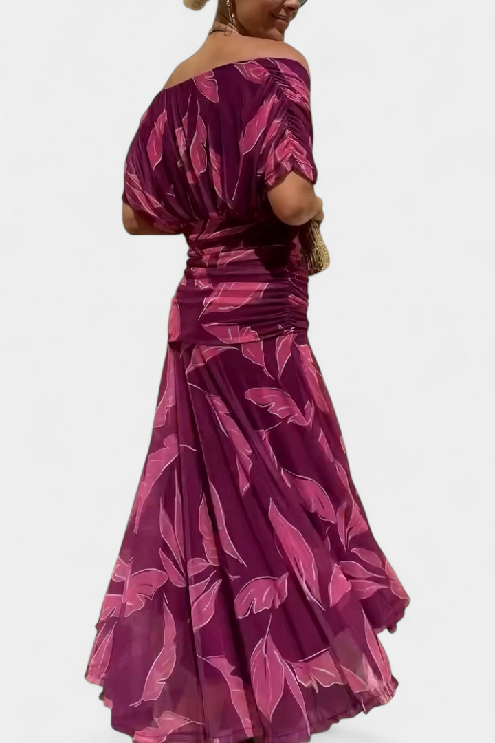 Dawn™ | Long Floral V-Neck Dress