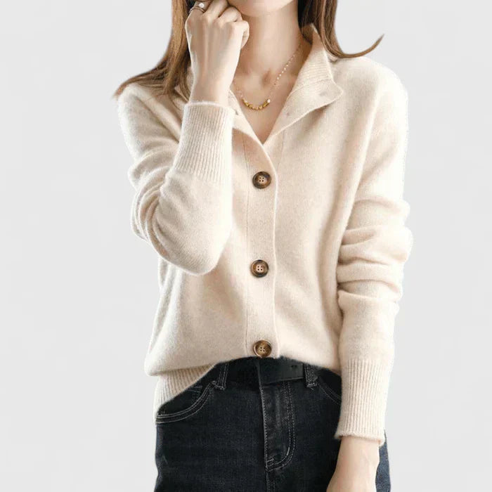 Women's Elegant Cardigan in Warm Neutrals